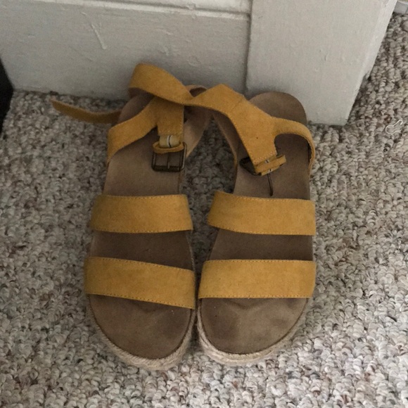 target yellow platform sandals